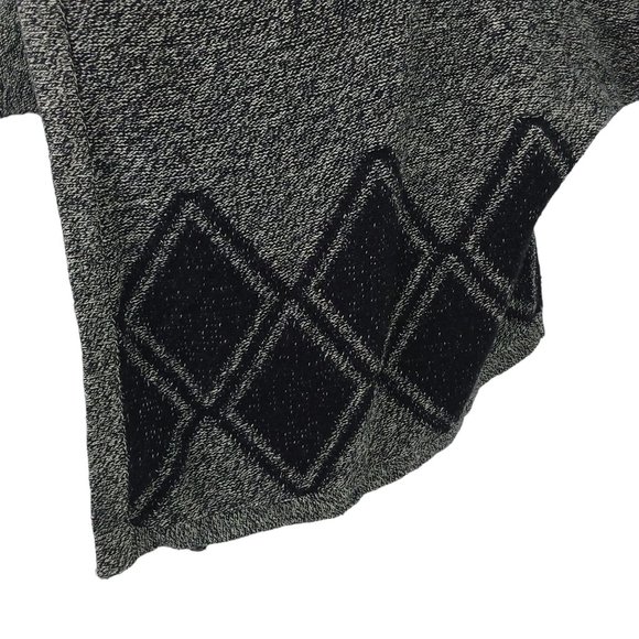 Madewell Open Front Draped Cardigan Sweater Womens Size XS/S Gray Black Argyle - Picture 6 of 12